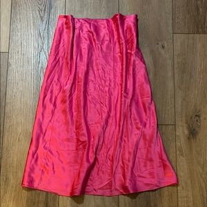 Women’s Stunning Designer Cinq à Sept Pink Satin Skirt Size L